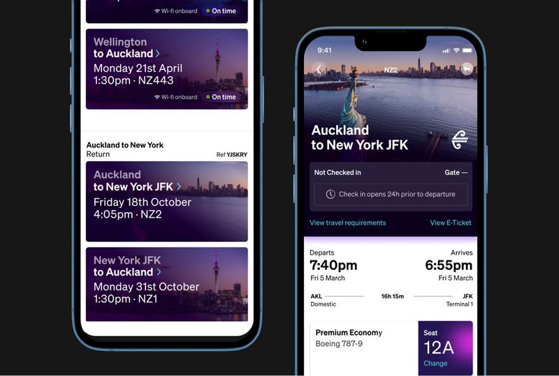Next generation travel app screens